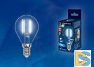 Лампа светодиодная филаментная (UL-00001370) Uniel E27 6W 4000K прозрачная LED-G45-6W/NW/E27/CL PLS02WH