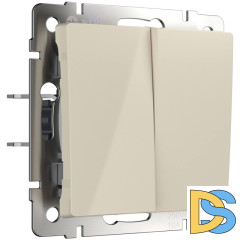 Выключатель двухклавишный проходной Werkel слоновая кость W1122003 4690389155628