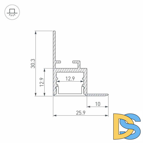 Алюминиевый профиль Arlight ARH-Ceil-S16-2000 Anod 034977