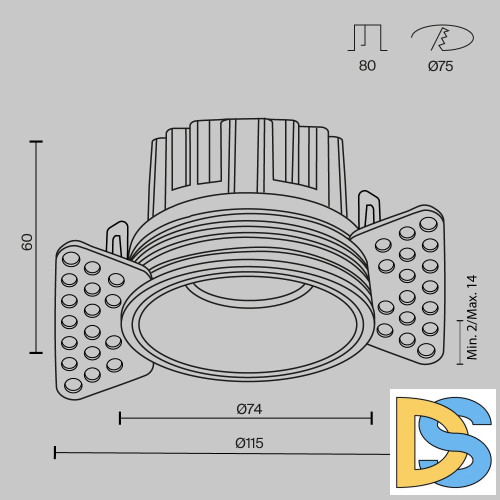Встраиваемый светильник Maytoni Round DL058-12W2.7K-TRS-W