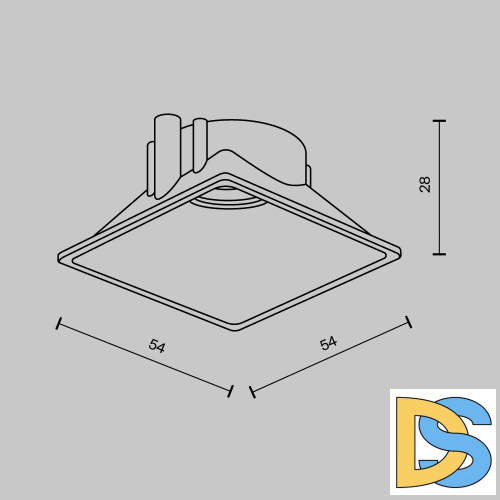 Рамка-отражатель Maytoni Downlight Ring8-10W-SQ-BS