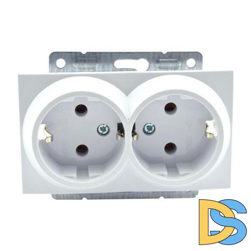 Розетка с заземлением двойная Mono Electric Despina-Larissa 16А 250В слоновая кость 500-000104-120