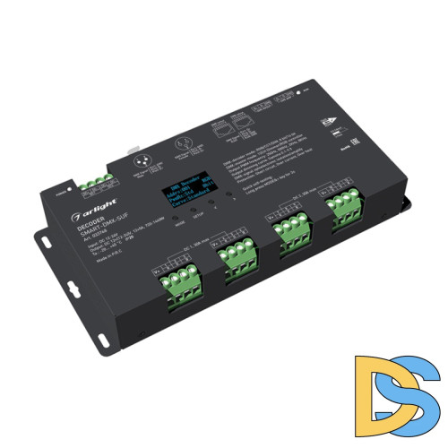 Декодер Arlight Smart-DMX-SUF (12-24V, 12x5A, XLR3, RJ45) 033768