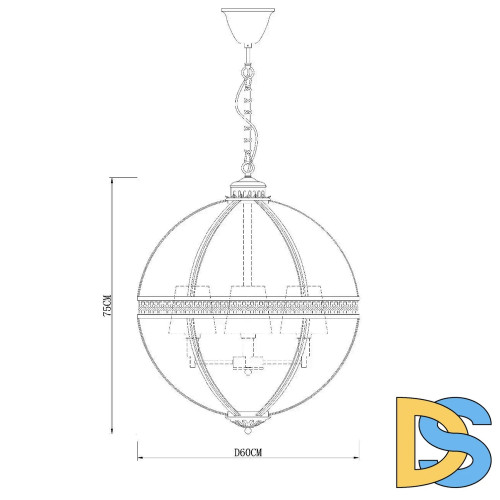 Подвесная люстра Delight Collection Residential KM0115P-4L nickel