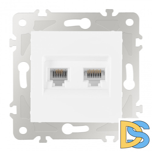 Розетка телефонная RJ11 + компьютерная RJ45 Arte Milano 203.44-1.white