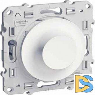 Диммер поворотно-нажимной, 400Вт LED универсальны, Белый, серия Odace, Schneider Electric