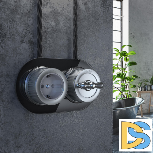 Переключатель Werkel одноклавишный Retro матовый хром WL19-01-03 4690389143397