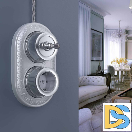 Переключатель Werkel одноклавишный Retro матовый хром WL19-01-03 4690389143397