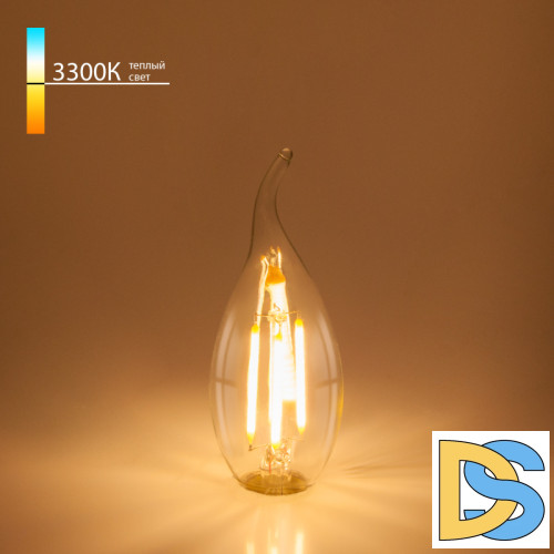 Филаментная светодиодная лампа Elektrostandard E14 7W 3300K свеча на ветру 4690389041297