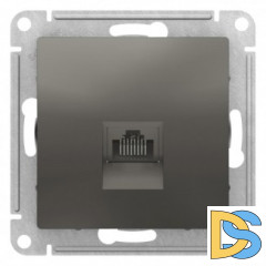 Розетка компьютерная 1-ая кат.5е, RJ-45 (интернет), Сталь, серия Atlas Design, Schneider Electric
