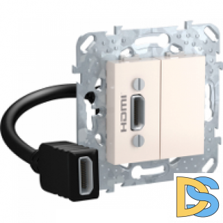 Розетка HDMI 1-ая (разветвительный кабель), Бежевый, серия Unica, Schneider Electric