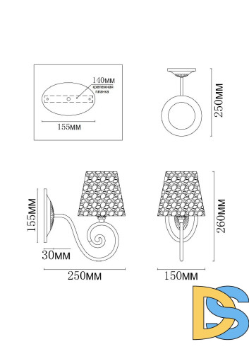 Бра MyFar Luna MR1311-1W
