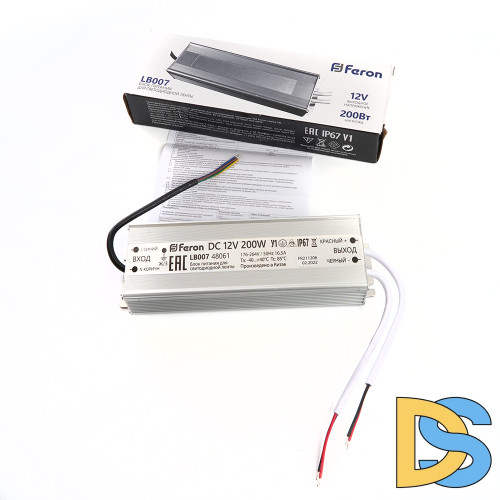 Трансформатор для светодиодной ленты Feron LB007 150Вт 12В IP67 48060