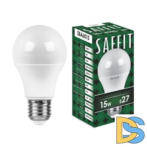 Лампа светодиодная Saffit SBA6015 шар E27 15W 4000K 55011