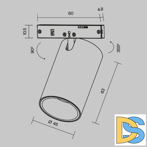Трековый магнитный светильник Maytoni Focus Led TR187-1-9W3K-M-BW