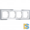 Рамка на 4 поста Baguette (белый/серебро) W0042850