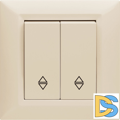 Переключатель проходной двухклавишный кремовый Vesta-Electric Roma Cream