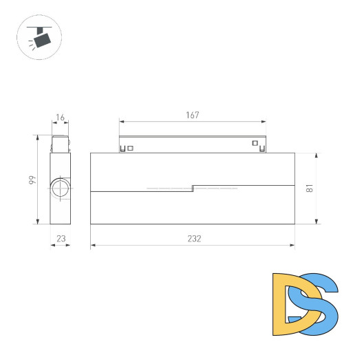 Трековый магнитный светильник Arlight MAG-ORIENT-FLAT-FOLD-S230-12W Day4000 (WH, 80 deg, 48V, DALI) 035857(1)