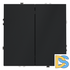 Проходной переключатель встраиваемый VOLTUM S70 двухклавишный 10А, (графит)