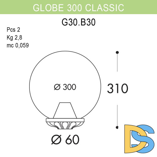 Уличный светильник Fumagalli Globe 300 Classic G30.B30.000.BYE27