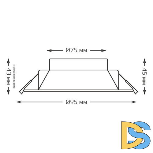 Встраиваемый светильник Gauss Basic Downlight 9033420207