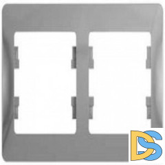 Рамка 2-ая (двойная), Алюминий, серия Glossa, Schneider Electric