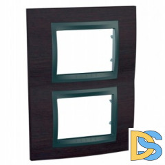 Рамка 2-ая (двойная) вертикальная, Дерево Венге/Графит, серия UNICA TOP/CLASS, Schneider Electric
