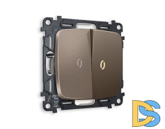 Комплект механизма 2-кл проходного выключателя с подсветкой Ambrella Volt Omega MO634030