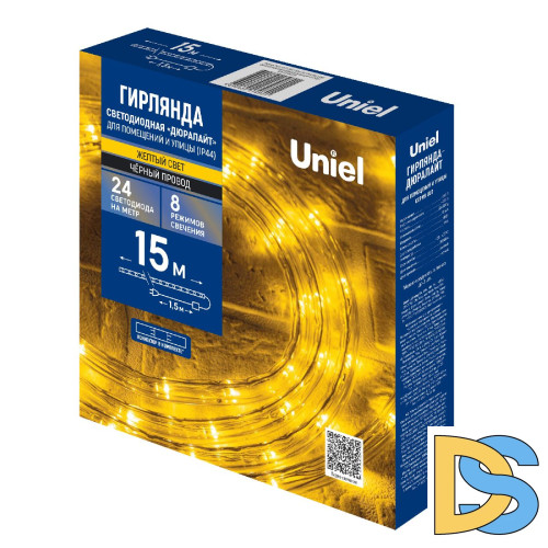 Уличная гирлянда Uniel ULD-D50 15M/С08 IP44 YELLOW UL-00010906