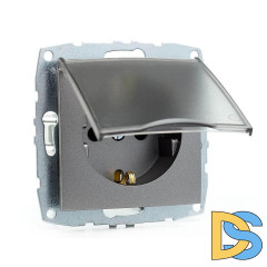 Розетка с заземлением с крышкой Mono Electric Despina-Larissa 16А 250В антрацит 500-002421-118