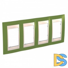 Рамка 4-ая (четверная), Фисташковый/Бежевый, серия Unica, Schneider Electric