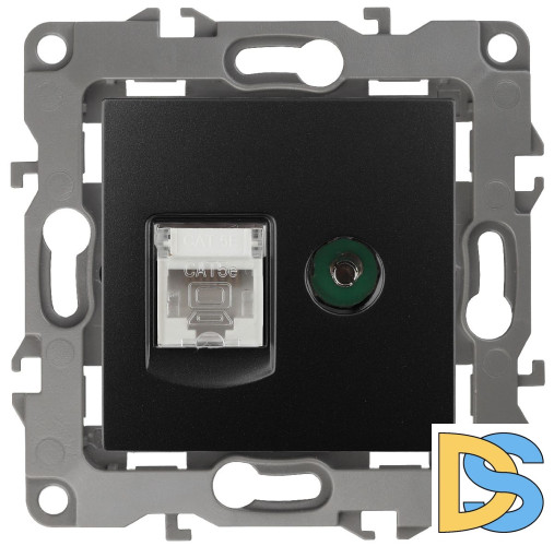 Розетка комбинированная RJ45+TV Эра 12-3110-05 Б0027445