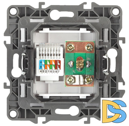 Розетка комбинированная RJ45+TV Эра 12-3110-05 Б0027445
