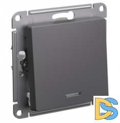 Выключатель 1-клавишный, с подсветкой, Базальт, серия Atlas Design, Schneider Electric