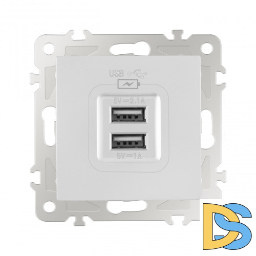 Розетка USB 2.1А+1А Arte Milano 206.46-1.silver