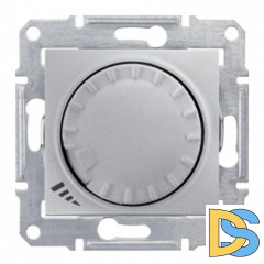 Диммер поворотно-нажимной, 600Вт универсальный, Алюминий, серия Sedna, Schneider Electric