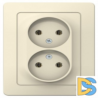 Розетка 2-ая электрическая без заземления, Молочный, серия Blanca, Schneider Electric