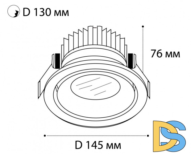 Встраиваемый светильник Italline IT06-6018 black 4000K