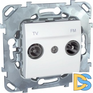 Розетка телевизионная единственная ТV-FМ, Белый, серия Unica, Schneider Electric