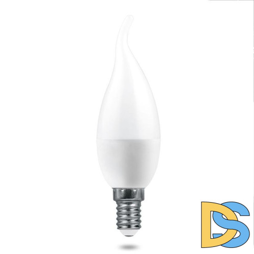 Лампа светодиодная Feron E14 6W 4000K свеча на ветру матовая LB-1306 38048