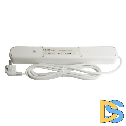 Сетевой фильтр 5-местный с/з и 2 USB-A+2 Type-C 3 Stekker Nova HM21-51-03 50103