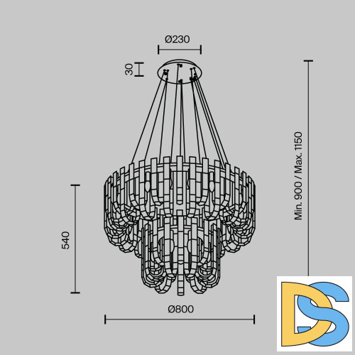 Подвесная люстра Modelux ML.6621.28 BS