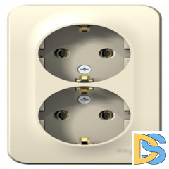 Розетка 2-ая с/з без шторок 16А, 250В, изолир пластина Schneider Blanca Молочный
