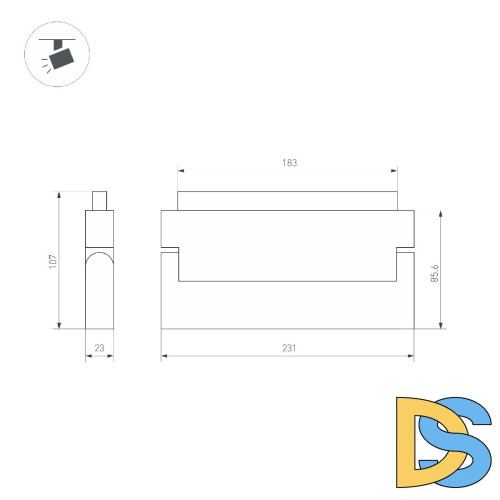 Трековый светильник Arlight MAG-ORIENT-FLAT-FOLD-S230-12W Warm3000 (WH, 80 deg, 48V) 035859(1)