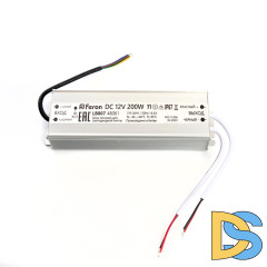 Трансформатор для светодиодной ленты Feron LB007 200Вт 12В IP67 48061