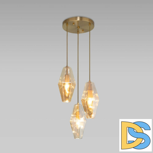 Подвесная люстра Eurosvet Prism 50236/3 янтарный a058960