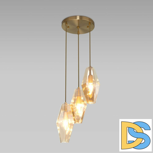 Подвесная люстра Eurosvet Prism 50236/3 янтарный a058960