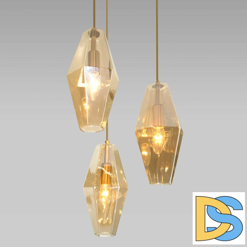 Подвесная люстра Eurosvet Prism 50236/3 янтарный a058960