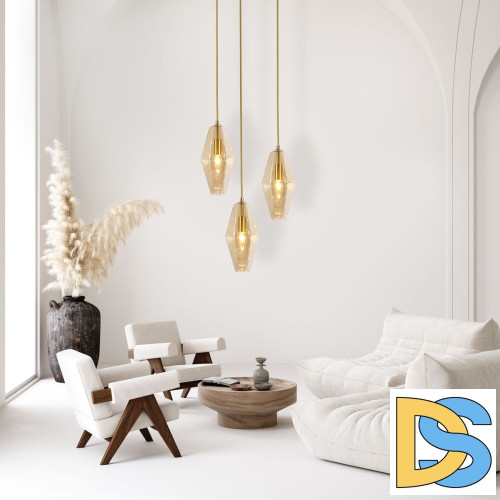 Подвесная люстра Eurosvet Prism 50236/3 янтарный a058960