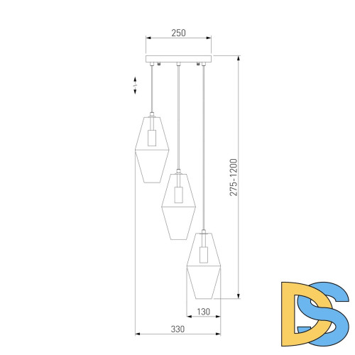 Подвесная люстра Eurosvet Prism 50236/3 янтарный a058960